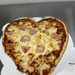 Heart shaped pizza