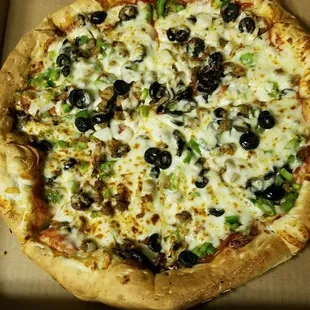My delish supreme pizza.