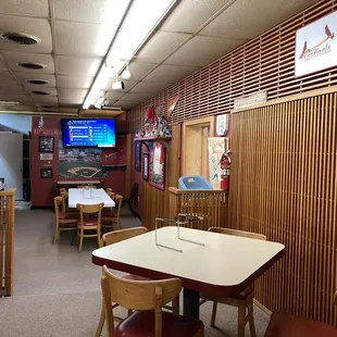 view of main dining area (thankfully, sports playing quietly on television)