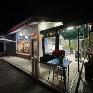 a restaurant at night