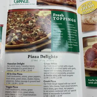 New menu 2024