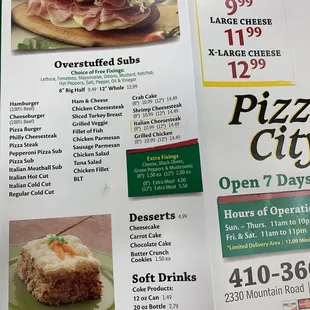 menu, pancakes