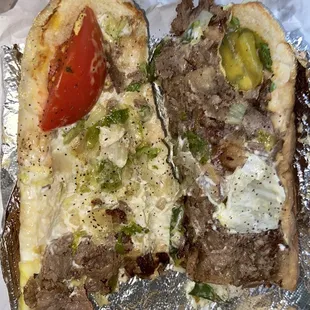 Inside of cheesesteak