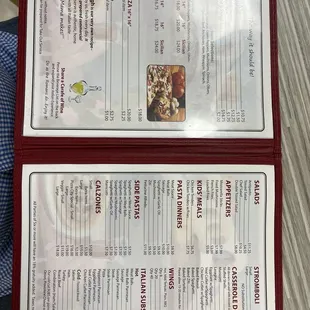 Their menu - pages 1 &amp; 2