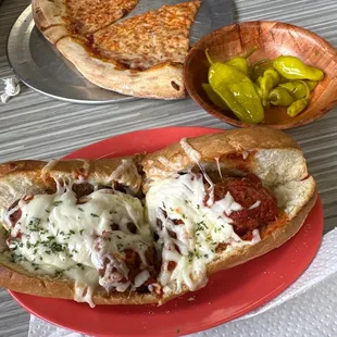 Chicken park sub, and two slice lunch special