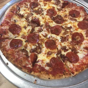 12&quot; with Bacon and pepperoni.