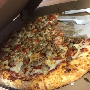 Meat lovers pizza
