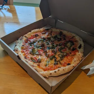 a pizza in a box