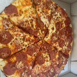 Regular Crust pepperoni pizza