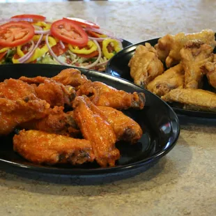 Wings and Salad