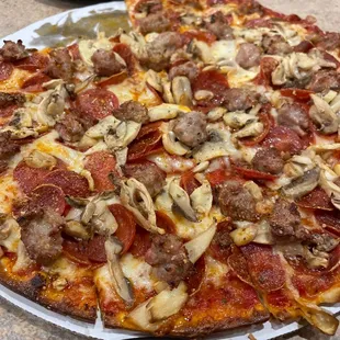 Pepperoni sausage and mushroom