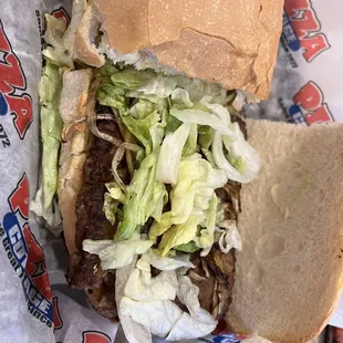 Steak sub but it's chopped and cheap meat