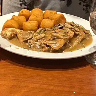 Veal Marsala Tray with Potato Croquettes