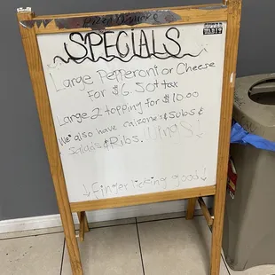 a sign in a restaurant