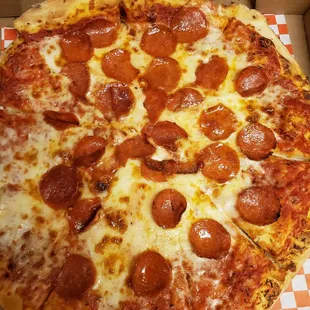 My $6.00 pepperoni pizza. Not bad at all!