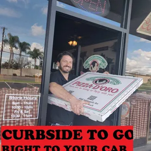 Pizza D&apos;Oro Curbside Carry out orders (714) 549-0685
