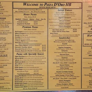 Menu - starters and mains