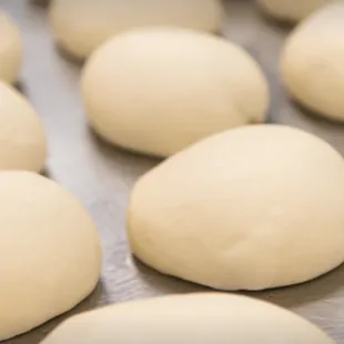 dough on a metal surface