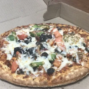 Classic veggie pizza, can't go wrong with that.