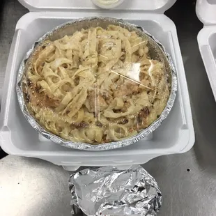 Chicken Alfredo.
