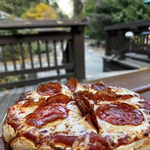 Pepperoni with hot honey.