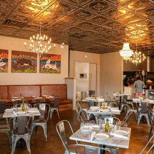 the dining area of the restaurant