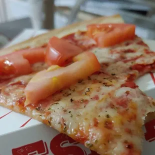 Cheese slice tomato added