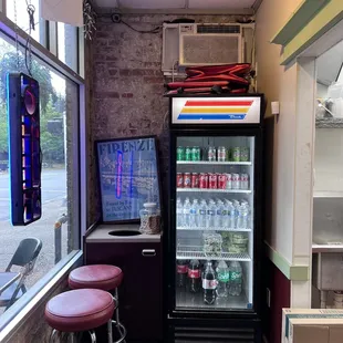 Inside view of left with stools for waiting