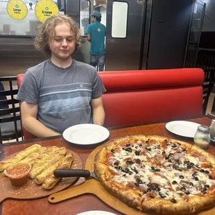 my friend josh and really good pizza from pizza dudes