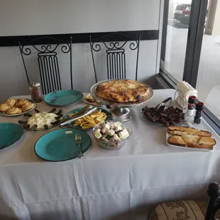 a table full of food