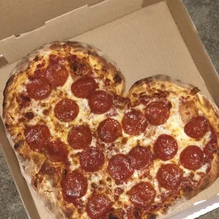 Any Small Pizza can be made into a heart shape! Free all Valentines Day Weekend, just request it at time of ordering.