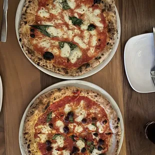 Margherita Pizza and Diavola Pizza without soppressata
