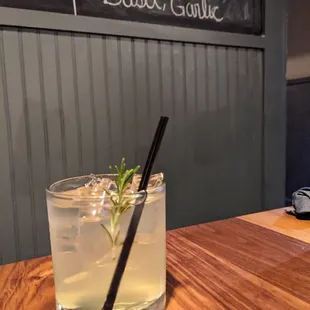 Elderflower cocktail before dinner (too flat which made it taste thick, but the flavor was spot on)