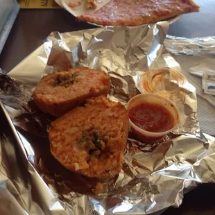 Special rice ball and regular slice, both very good!