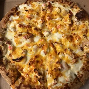 Seafood Alfredo Pizza