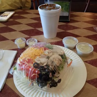 a plate of food on a table