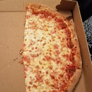 What is left of a cheese pizza.