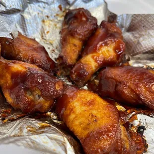 chicken wings in foil