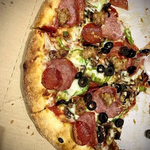 Express Special Pizza I think. It was loaded and good! Large already dug into