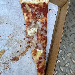 Their slice of " Hawaiian" pizza.