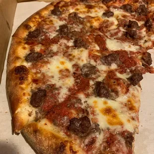 Pizza Express cheese and sausage pie