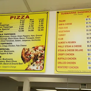 Menu &amp; Prices as of July 27th, 2022