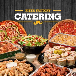 a variety of food items on a table