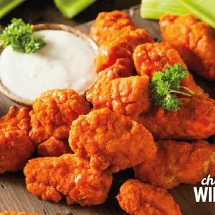 Classic bone-in wings &amp; boneless wings (served with one ranch or bleu cheese for every 10 wings)