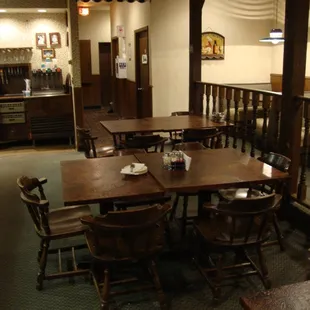 Looking directly in back and to the right side dining area from the front entry.