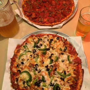 The "House Special" add "Shrimp" and "Double Sausage, Single Pepperoni, No Cheese" both on thin crispy crust. "Simply the Best!"