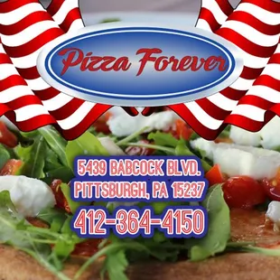 a pizza with american flags on it