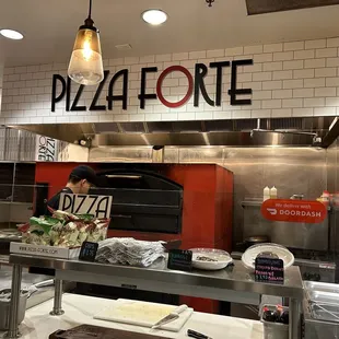 the kitchen of a restaurant