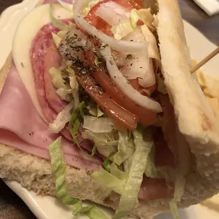 Half of the &quot;super Italian&quot; sub.  $3.50 lunch special!  The bread is so good!