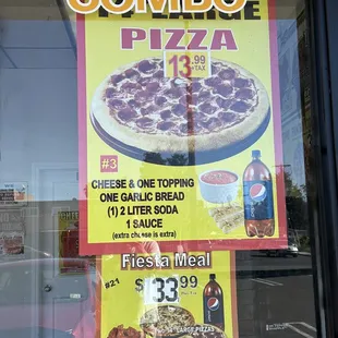 a sign in the window of a restaurant